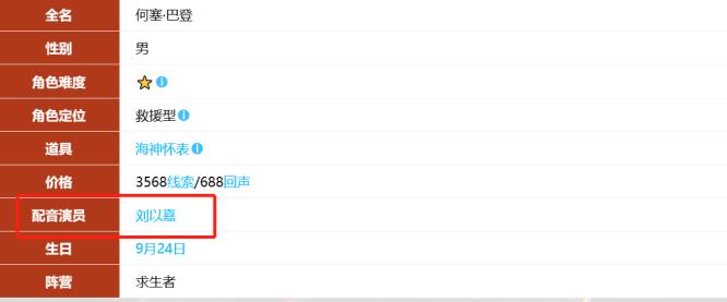 第五人格配音演员都是谁?