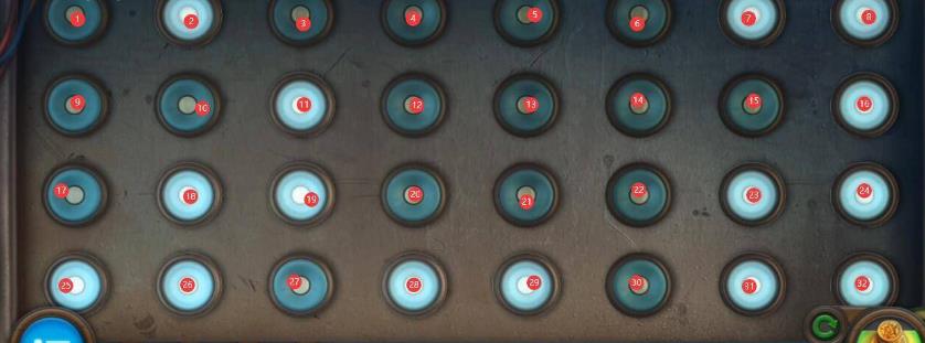 密室逃脱7中32个灯顺序图示？