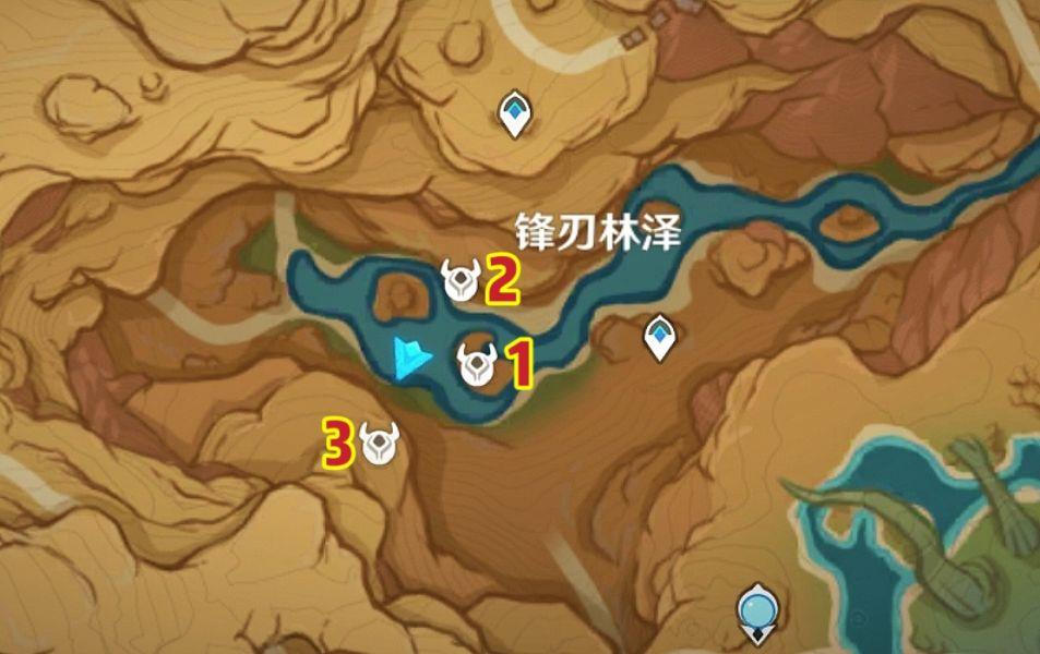 原神手游3.6锋刃林泽华丽宝箱三个仙灵位置在哪？