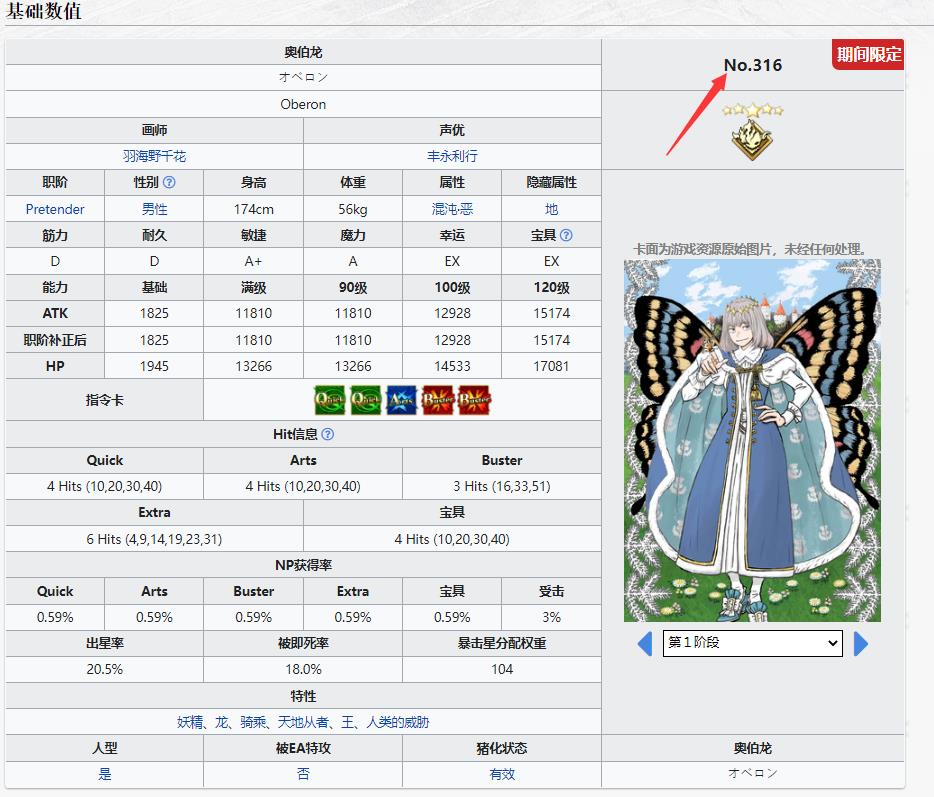 命运-冠位指定奥伯龙英灵图鉴编号是多少？