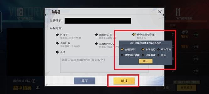 和平精英怎么举报人辱骂的话？