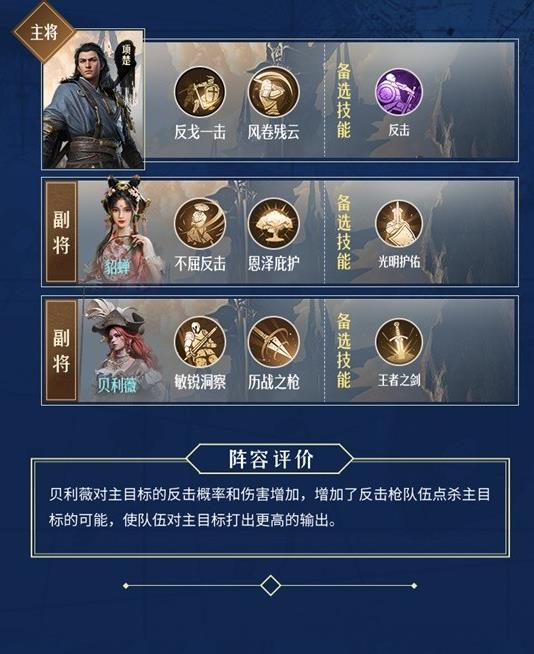 重返帝国贝利薇阵容推荐怎么搭配？
