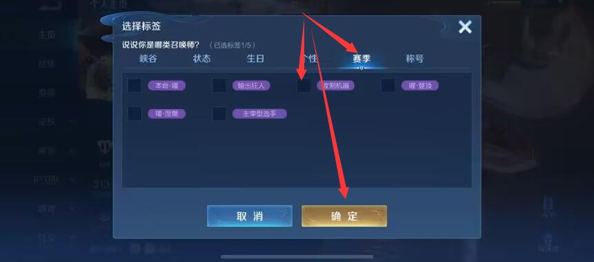 王者荣耀S31名片紫色标签怎么设置？