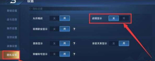 王者荣耀怎么关闭历史战绩查阅权限