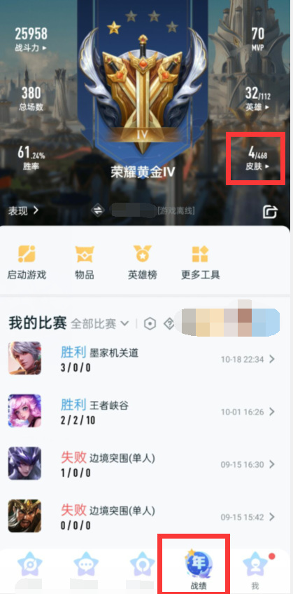 王者荣耀怎么查皮肤的获取记录