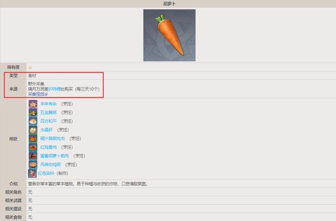 原神胡萝卜在哪里买