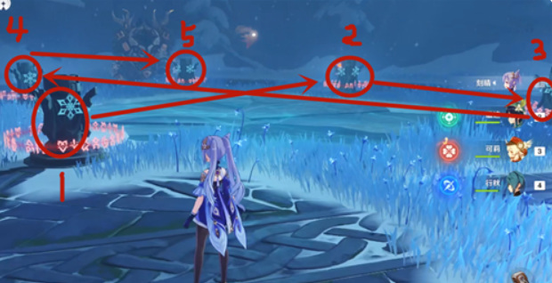 原神雪山五个冰柱子顺序是什么_原神雪山中五个冰柱子的正确顺序是什么