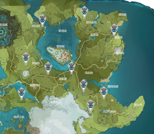 原神风灵龛位置分布在哪