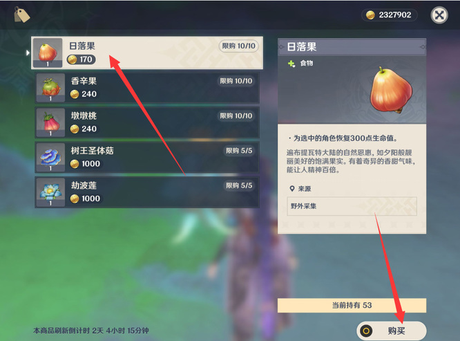 原神哪个商人卖日落果_原神商人售卖日落果之处