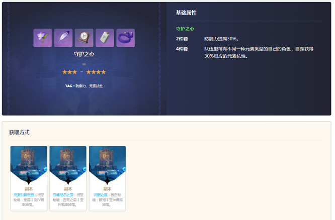 原神版本的守护之心圣遗物在哪刷