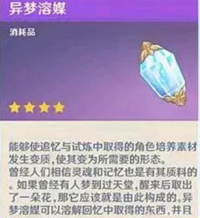 原神异梦溶媒有什么用