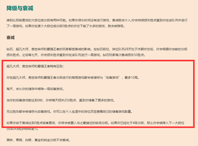 LOL超凡大师多久不打会掉段