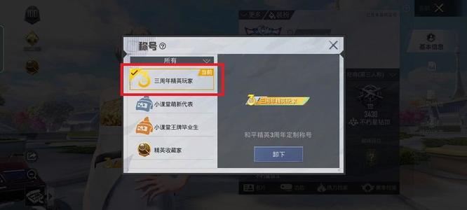 和平精英手游称号卸下了怎么装回去_如何重新获得和平精英称号