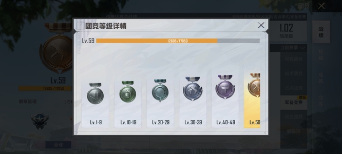 和平精英手游团竞40级是什么水平