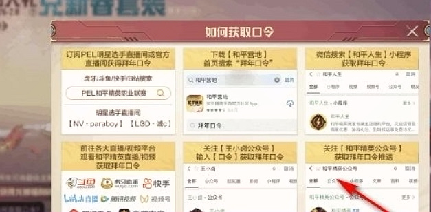 和平精英手游拜年口令怎么获取_和平精英游戏发布新年口令