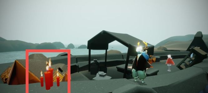 光遇手游潜海季先祖的渔船上放了几根蜡烛