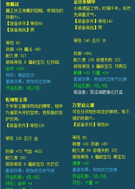 「梦幻西游」神威狮驼岭应该买什么样的装备