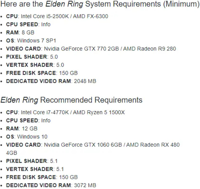 老头环配置要求是什么