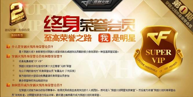cf穿越火线端游终身荣誉会员名片怎么获得