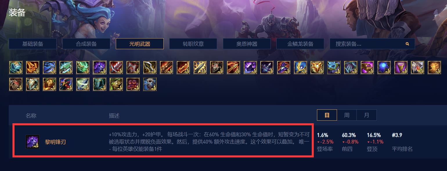 云顶之弈光明装备排行是什么样的_云顶之弈光明装备哪些排名靠前