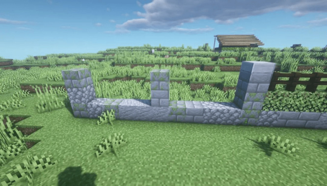 mc我的世界石头围墙怎么做