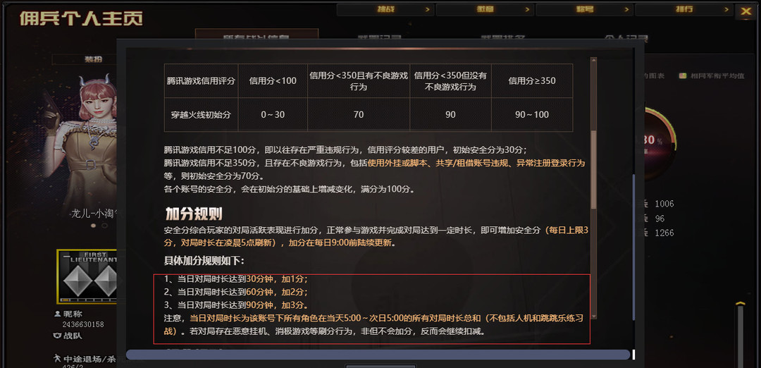 cf穿越火线安全分不够90怎么快速恢复