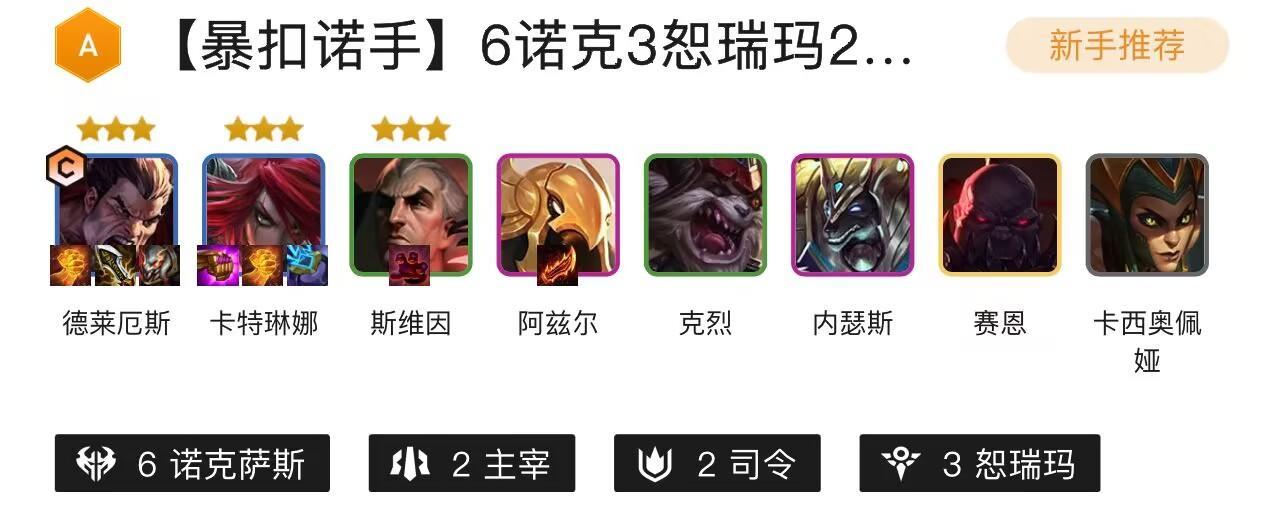 云顶之弈诺克萨斯阵容怎么搭配