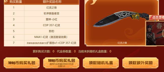 cf穿越火线虎年春节礼包多少钱