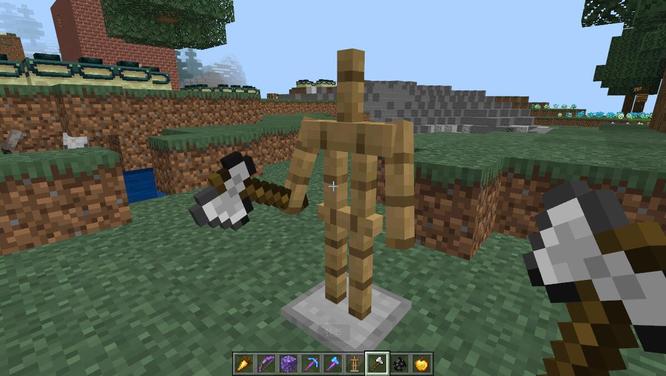 mc我的世界盔甲架怎么拿武器_如何在我的世界中使用盔甲架存放武器