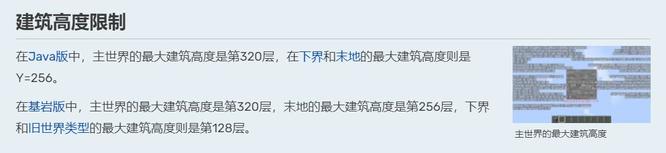 mc我的世界主世界高度最高为多少