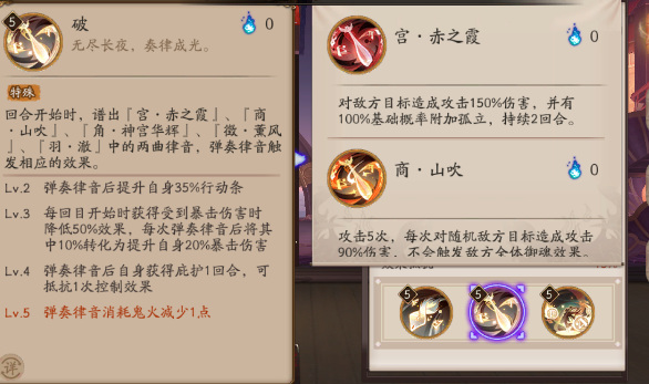 阴阳师手游超鬼王紧那罗开什么技能