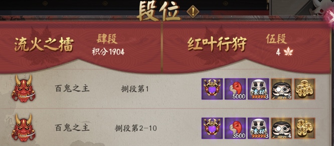 阴阳师手游崽战段位划分是什么样的