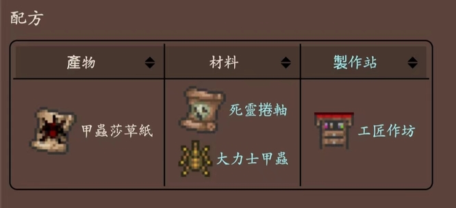 (泰拉瑞亚)甲虫莎草纸怎么合成