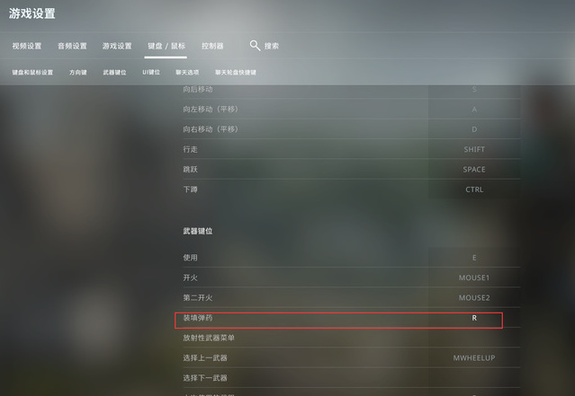 csgo反恐精英换弹按哪个键
