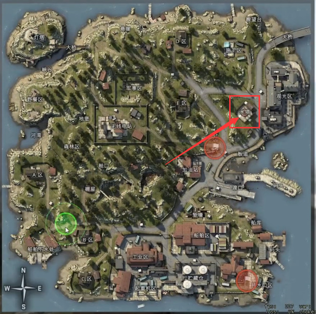 csgo反恐精英神秘小镇水塔顶部在哪