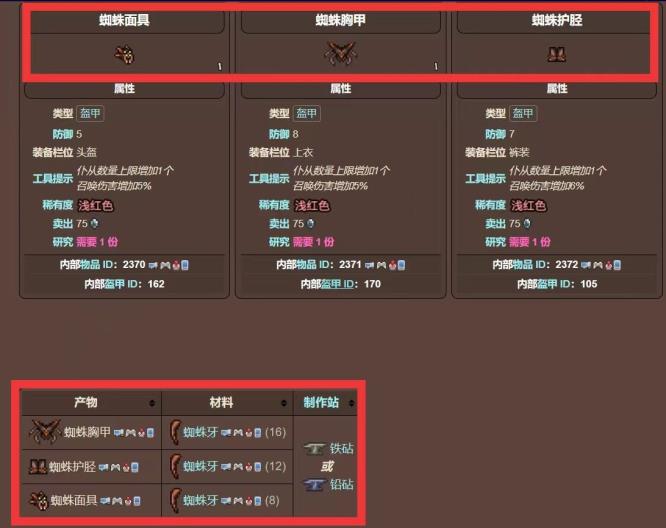 (泰拉瑞亚)蜘蛛套装怎么获得