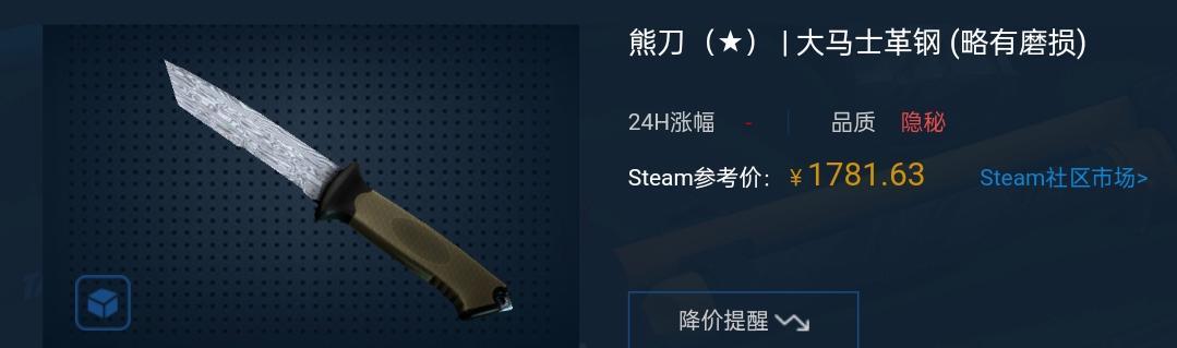 csgo反恐精英熊刀大马士革钢怎么样