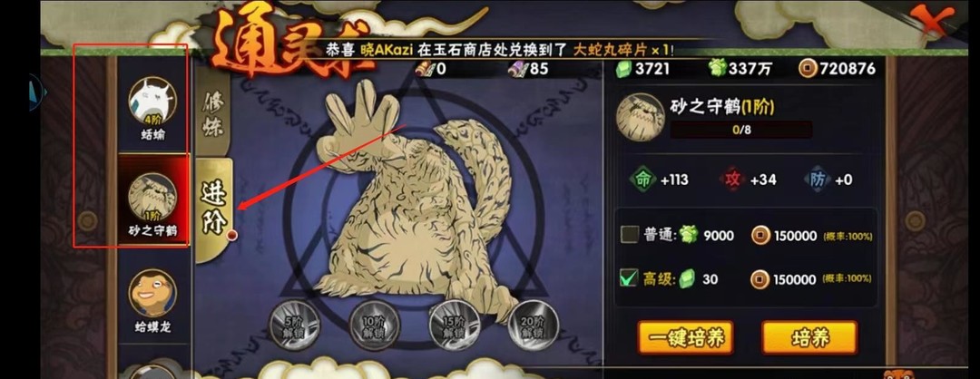 火影忍者手游如何进行通灵进阶_火影忍者手游通灵进阶指南