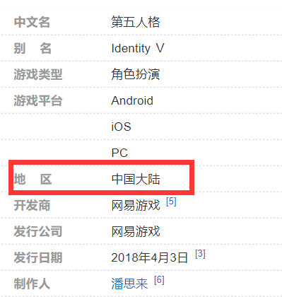 第五人格手游是哪国的游戏