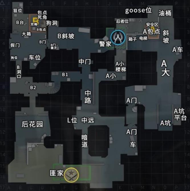 csgo反恐精英沙2点位名字英文是什么