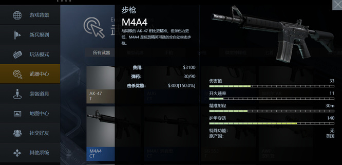 csgo反恐精英的m4a1和m4a4数据对比是什么样的_csgo中的M4A1和M4A4比较