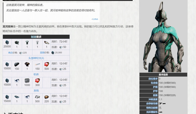 warframe星际战甲脑溢血是什么甲