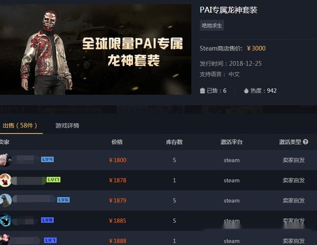 pubg龙神套装多少钱