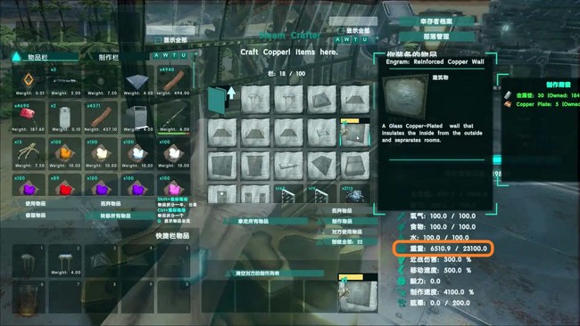 方舟生存进化无限负重代码是什么