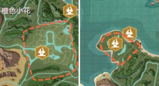 创造与魔法手游橙色的小花哪里最多