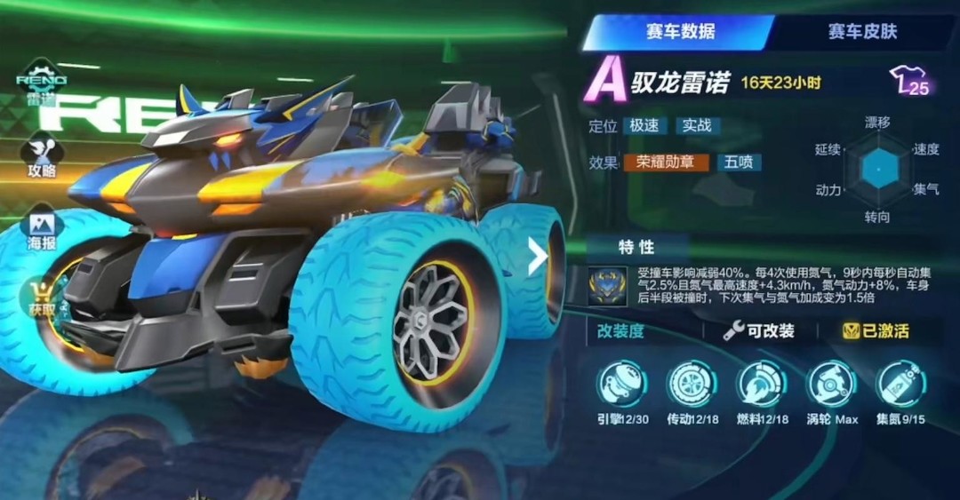 手游QQ飞车9赛季御龙雷诺怎么样