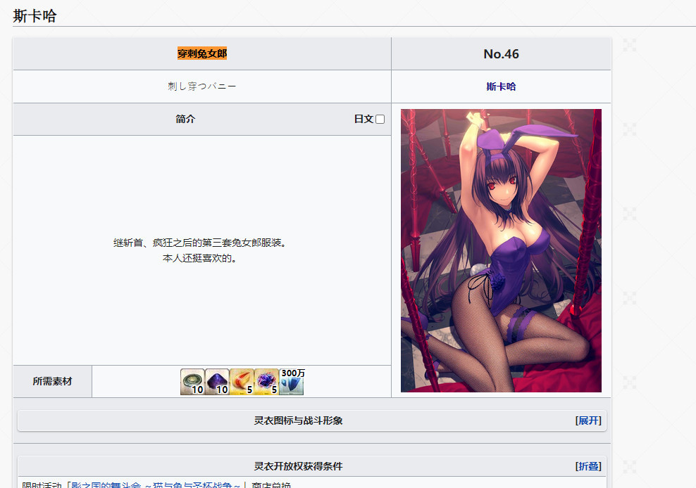 命运-冠位指定斯卡哈灵衣怎么得