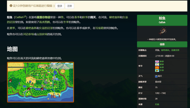 星露谷物语鲶鱼在什么季节哪里钓