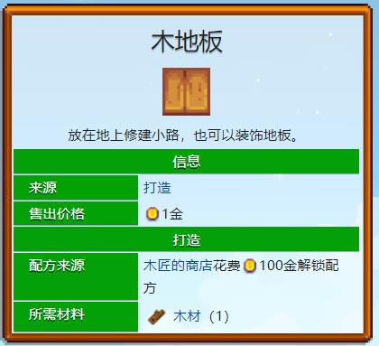 星露谷地板配方从哪里来