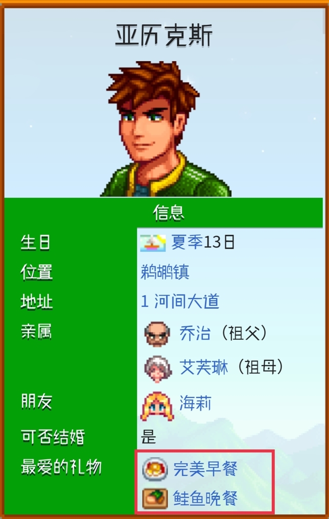 星露谷物语人物分别需要送什么去提升好感度